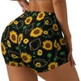 thumbnail image 2 of Wukai Flower (2) Print Pack Biker Shorts for Women Yoga Workout Gym Running Scrunch Active Shorts-Medium, 2 of 8