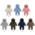 thumbnail image 3 of GYRATEDREAM Newborn Baby Fleece Romper One-Piece Footies Jumpsuit Pajama Infant Onesies for Baby Boys Girls 0-12M, 3 of 12