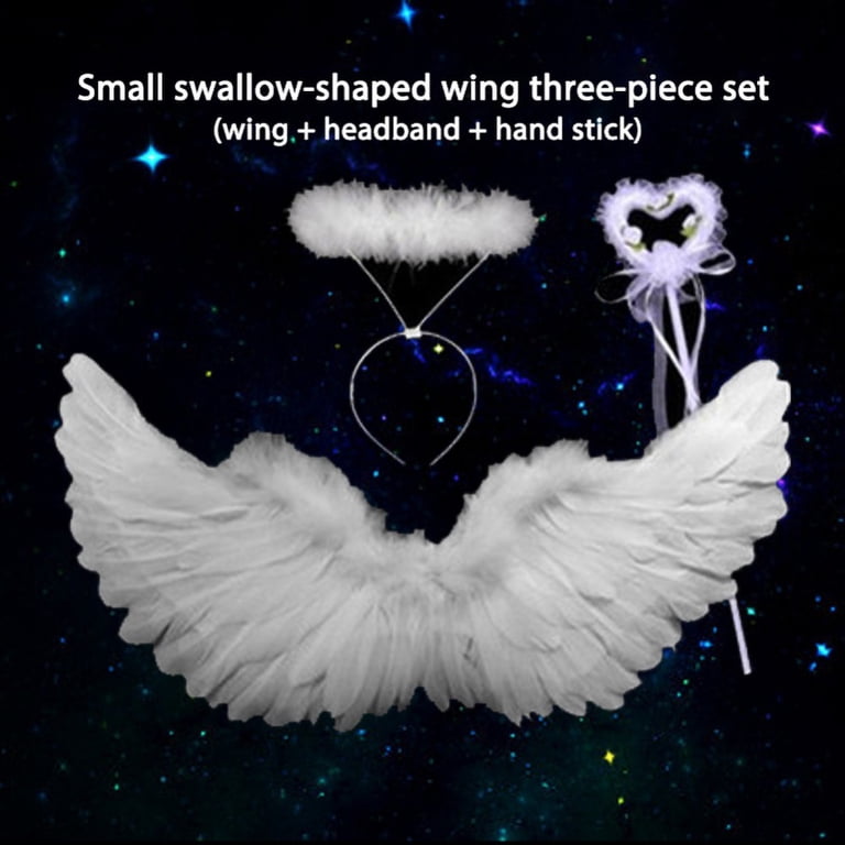 Buy Angel Wings and Halo Adult White Angel Wings for Kids Halloween