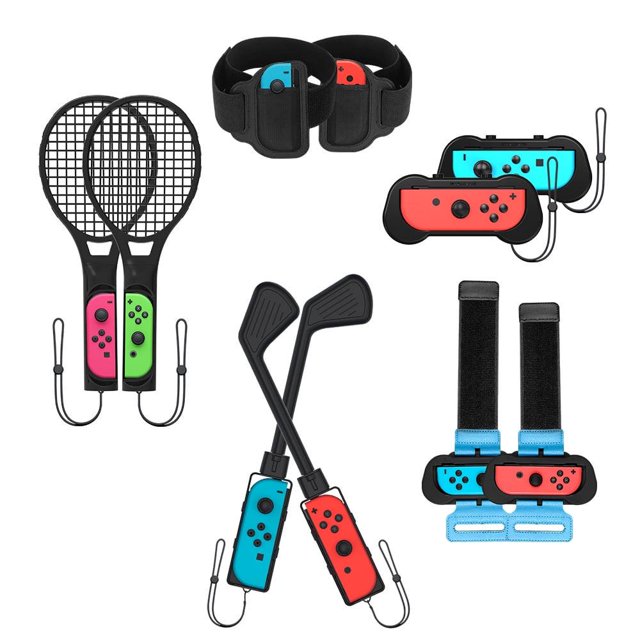 Juego de accesorios 10 en 1 para Nintendo Switch OLED, controlador NS Joycon, mango, pulsera de baile, Kit de Joystick para palos de Golf