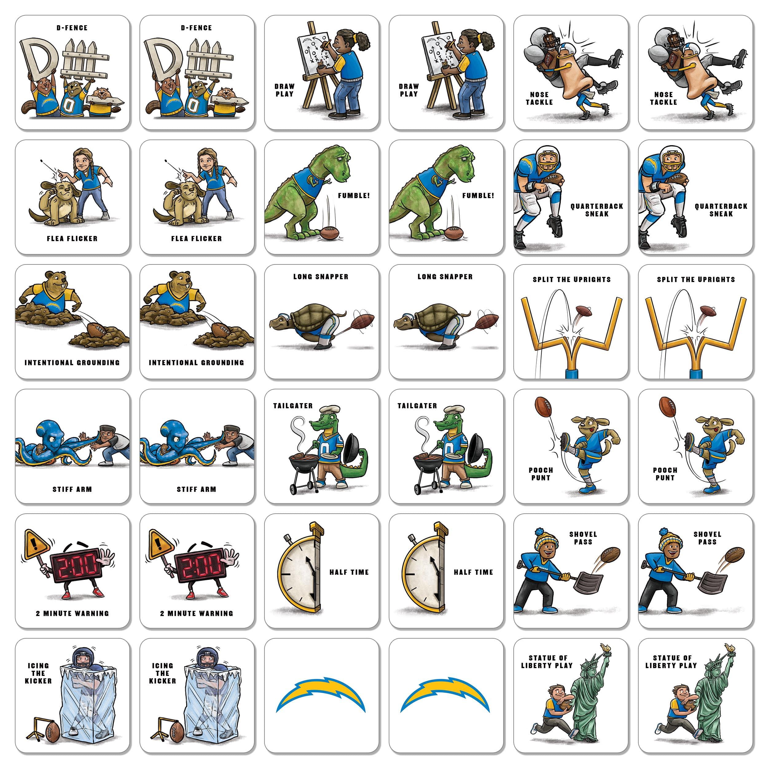 YouTheFan NFL Los Angeles Chargers Memory Match Game