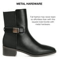 thumbnail image 6 of Journee Womens Aubrie Inside Zip Stacked Heel Booties, Widths Available, 6 of 7