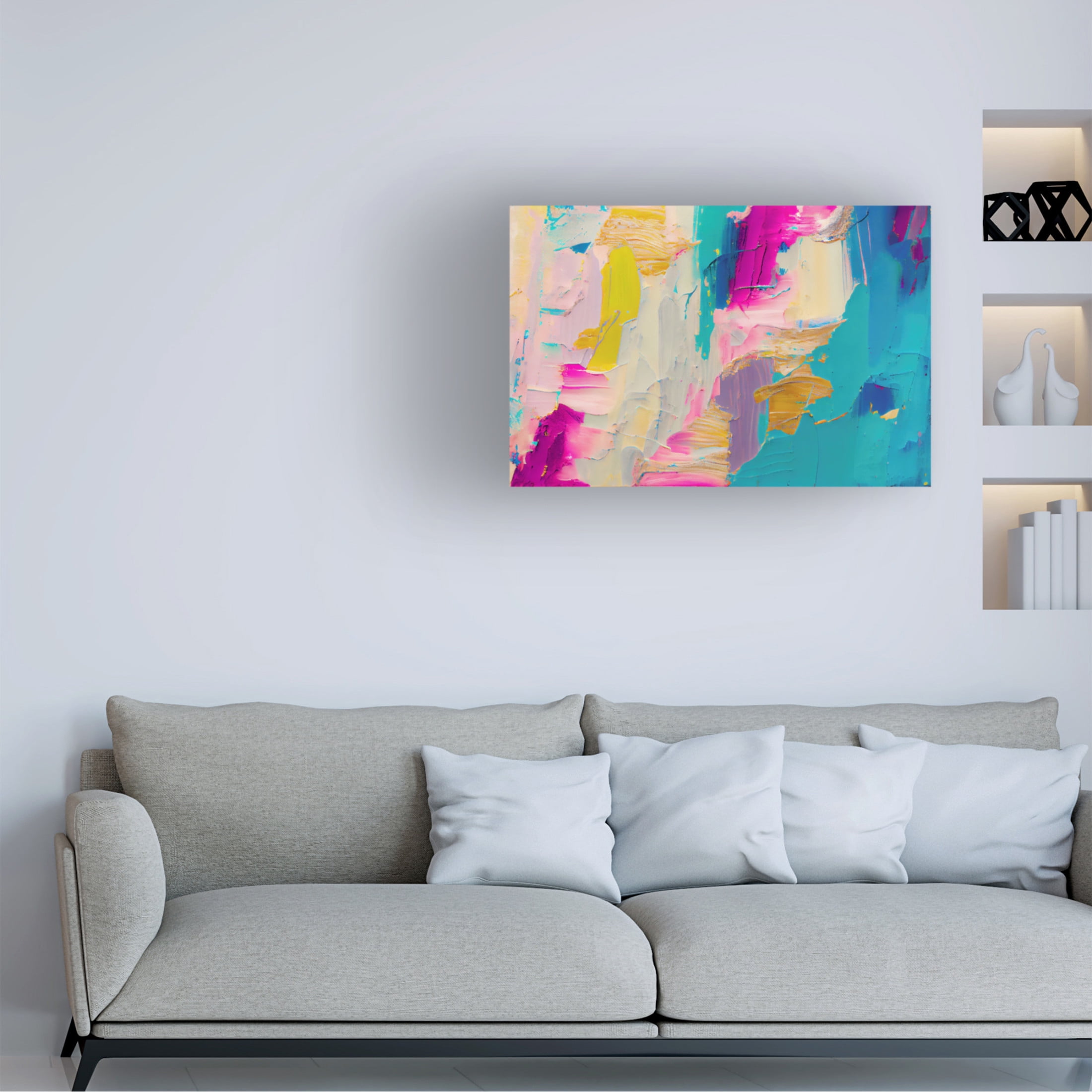 Canvas Wall Art - Sasha 'Cause and Effect I' Wall Art for Living Room, Bedroom, or Office Décor by Trademark Fine Art - 47 x 30 Inches