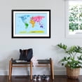 thumbnail image 3 of Art.com World Map with Big Text for Kids Art Print by Michael Tompsett, Black Frame Wall Art, 44" x 32", 3 of 5