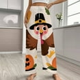 thumbnail image 2 of Happy Thanksgiving Pumpkin Turkey Pajamas For Women Loose Retro Night Pajama Pants Comfortable Sleepwear Bottoms Homewear, 2 of 6
