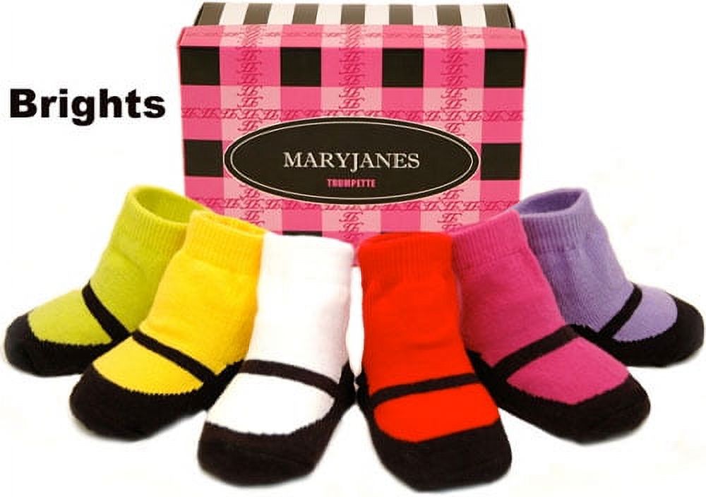 Trumpette Baby Girls Maryjane Bright Socks, 6-Pack
