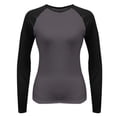 thumbnail image 4 of HLKJKLS Long Sleeve Shirts For Women Autumn Long Sleeve Slim Stretch Color Matching Top Casual Polyester Spandex Basic Layering Shirt Gray Xs-Xl, 4 of 4