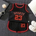 thumbnail image 2 of Huanglei Kids Summer Basketball Set For Boys And Girls Mesh Vest And Shorts Sportswear Lightweight Outfit For Toddlers, 2 of 3