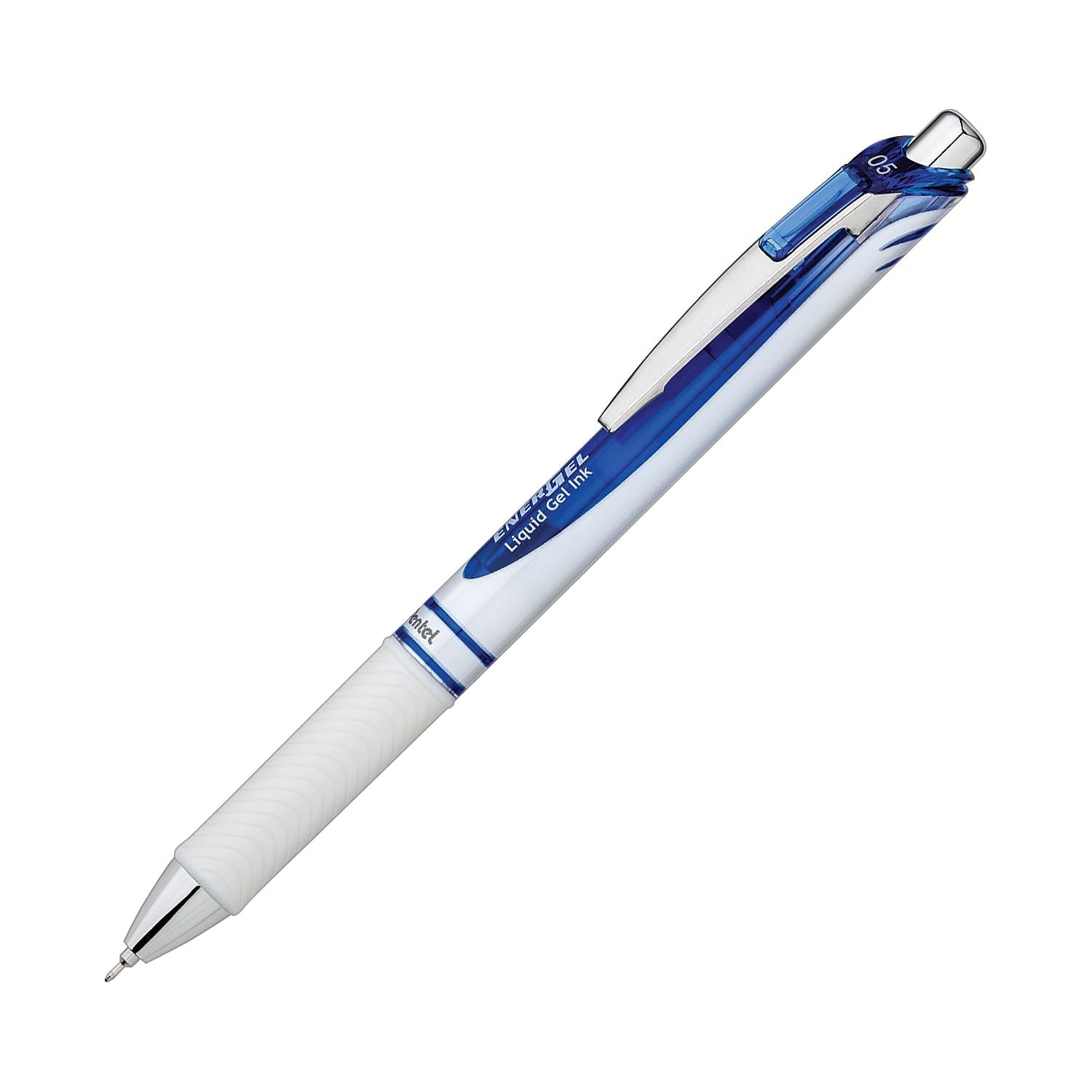 EnerGel Pearl Retractable (0.5mm) Needle Tip, Fine Line, Blue Accent, Blue Ink, 12 Count