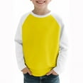 thumbnail image 5 of fnnxnal Big Girls Raglan Long Sleeve Top - Soft Stretchy Color Block Kids Shirt, Yellow, Size 10 T, 5 of 8