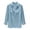 Blue, variant on Women's Beach Blouse Top Ladies Casual Polo Collar T Shirt Summer Button Down Long Sleeve Plain Solid Loose Fit Comfy Everyday Wear Tee