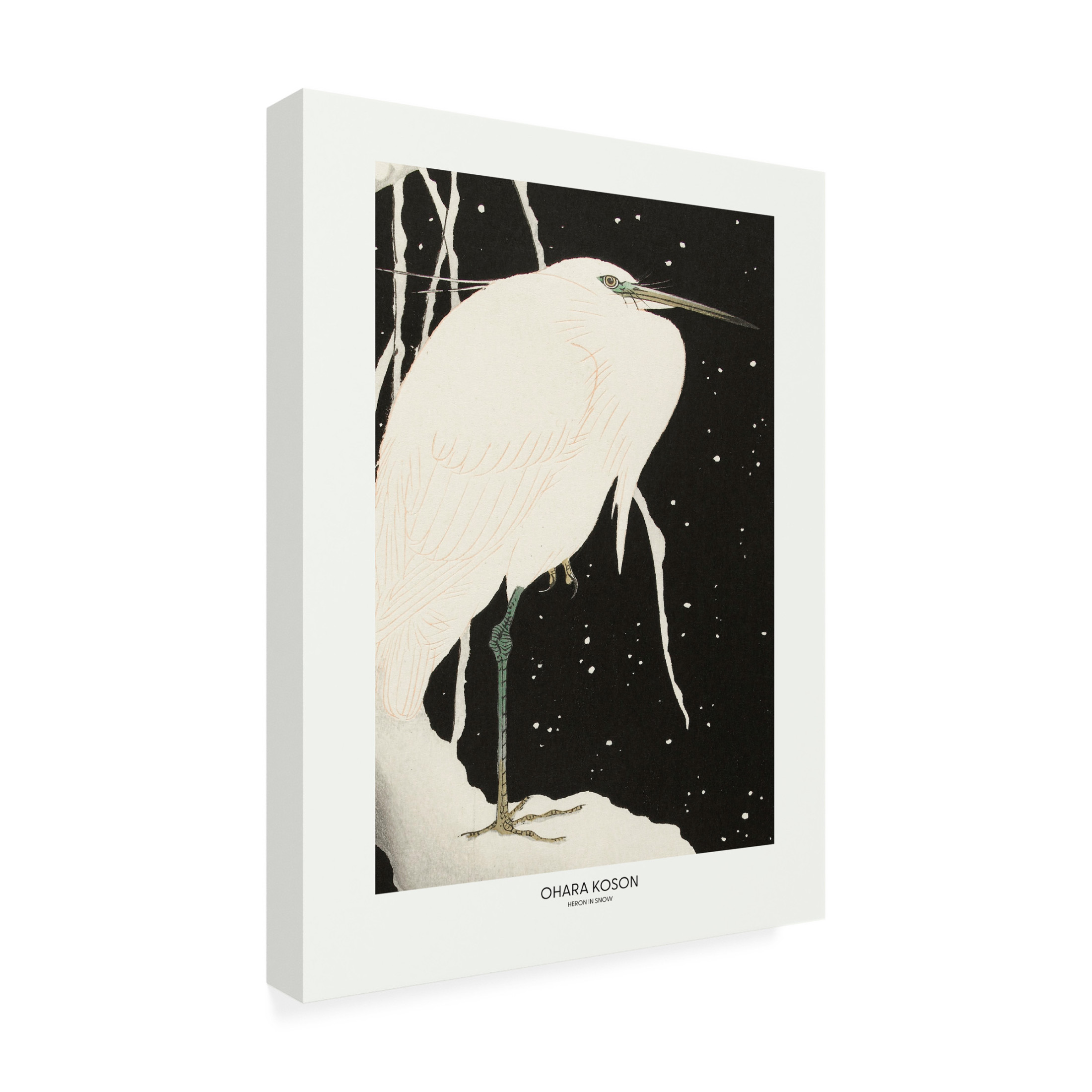 Trademark Fine Art Pictufy Heron In The Snow Canvas Wall Art