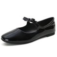 thumbnail image 2 of Zapatos planos Mary Jane de Shoes Hee grand de charol negro para mujer, 2 of 7
