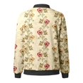 thumbnail image 5 of Arlun Womens Floral Printed Bomber Jackets Lightweight Zipper up Fashion Stand Collar Coats Casual Loose Fit Long Sleeve Full Zip Fall Jacket Windbreaker Outwear with Pockets Yellow XL, 5 of 5