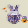 thumbnail image 2 of Gvdentm Baby Girl Fall Clothes Embroidery Bubble Romper Striped Long Sleeve Bodysuit Outfit(Purple,3-6 Months), 2 of 7