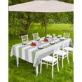 thumbnail image 4 of Boanket Outdoor Tablecloth with Umbrella Hole for Patio/Picnic/Party/Camping, Sage Green Grey Striped Waterproof Table Cloth Rectangle Table Cover Washable, Farmhouse Sage Green Stripes (60"x 84"), 4 of 7
