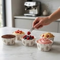 thumbnail image 7 of Panificio 5 oz Round Vintage Floral Paper Large Baking Cup - Pleated - 3 3/4" x 3 3/4" x 1 1/2" - 200 count box, 7 of 7