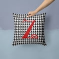 thumbnail image 2 of Letter Z Initial Monogram - Houndstooth Black Fabric Decorative Pillow, 2 of 4