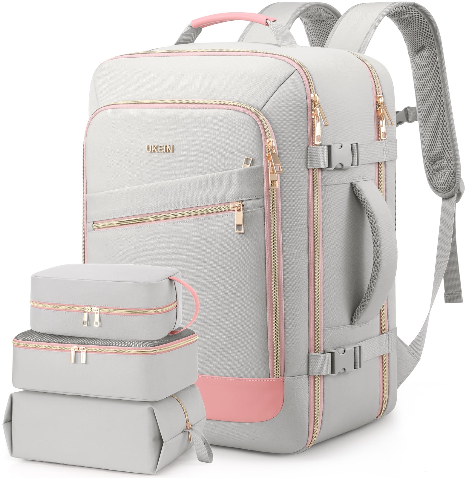 UKEIN Travel Backpack for Women Carry on Backpack Flight Approved 40L Personal Item Backpack Water Proof Backpack with Packing Cubes and Shoe Pocket