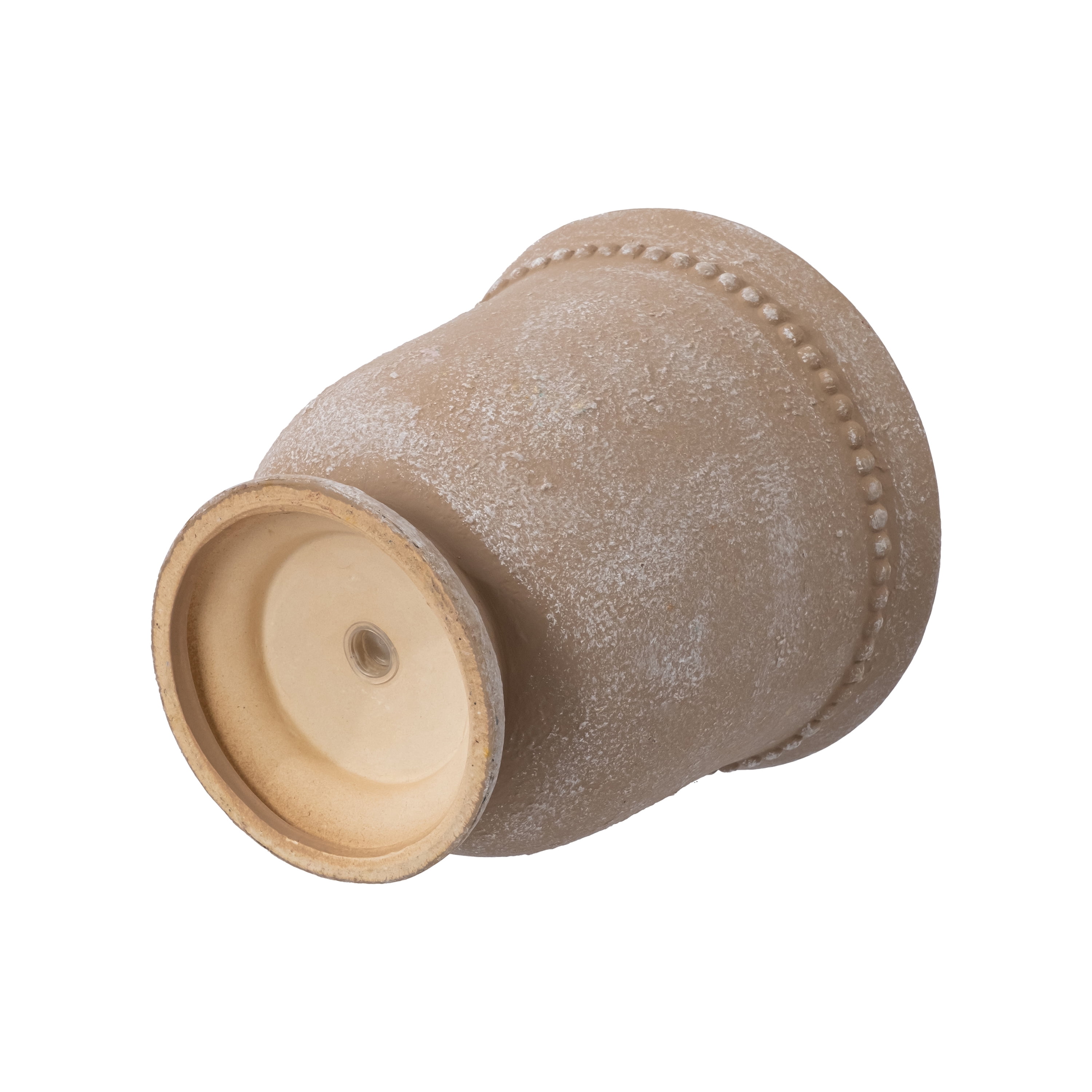 My Texas House Brown Ceramic Urn Planter Pot with Elegant Dot Pattern, 8 inch