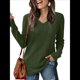 thumbnail image 1 of Blusas de Larga para Mujer, Camisas con Cuello en V, Suéteres Tipo Túnica Ligeros, Moda Verde Oscuro XXL, 1 of 9