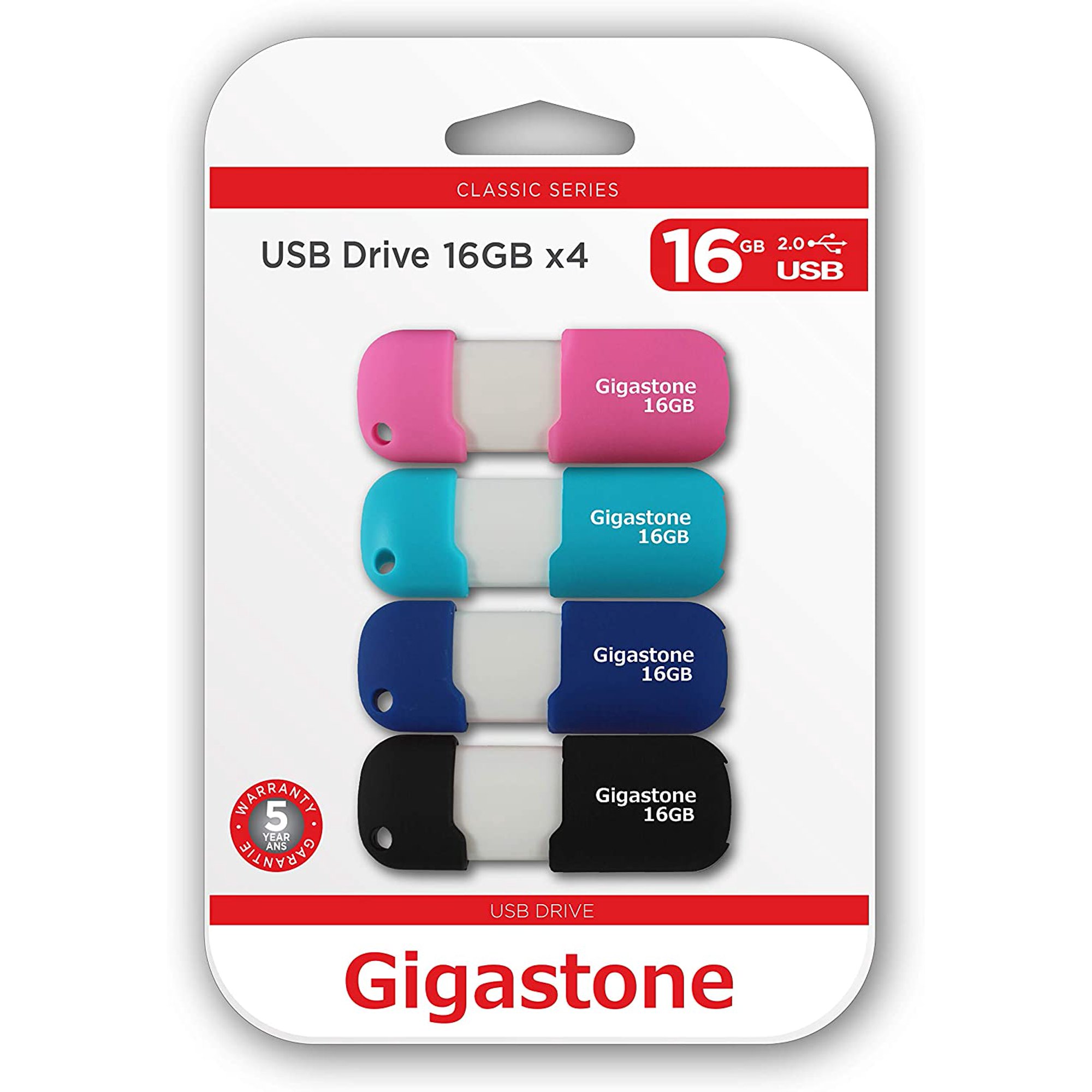 Gigastone 16gb Usb 2 0 Flash Drive 4 Pack Multi Color Capless Retracble Thumb Drive Jump Drive Memory Stick Zip Walmart Canada