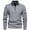 Gray, variant on Lovskoo Mens Quarter Zip Sweater Pullover Solid Color Knitwear Fleece Lined Thick Warm Zipper Stand Collar Blouse Dark Blue