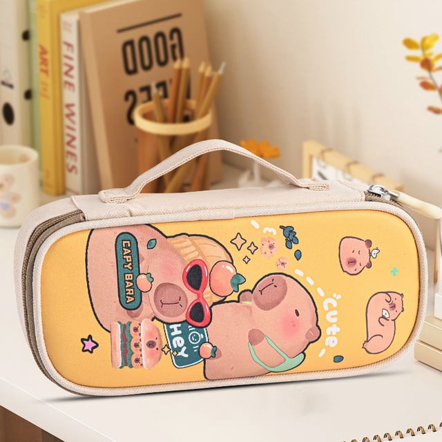 Estuche Capabala 2024 para lápices, diseño de chica guapa, gran capacidad, para estudiantes de primaria y secundaria, con capacidad para 30-50 lápices, n.° 8809, gafas de sol Bala