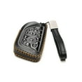 thumbnail image 2 of Vitodeco Genuine Leather Smart Key Fob Case with Leather Key Strap Compatible for Chevrolet Corvette (2020 - 2026 Models) - 7-Button, Black, 2 of 6