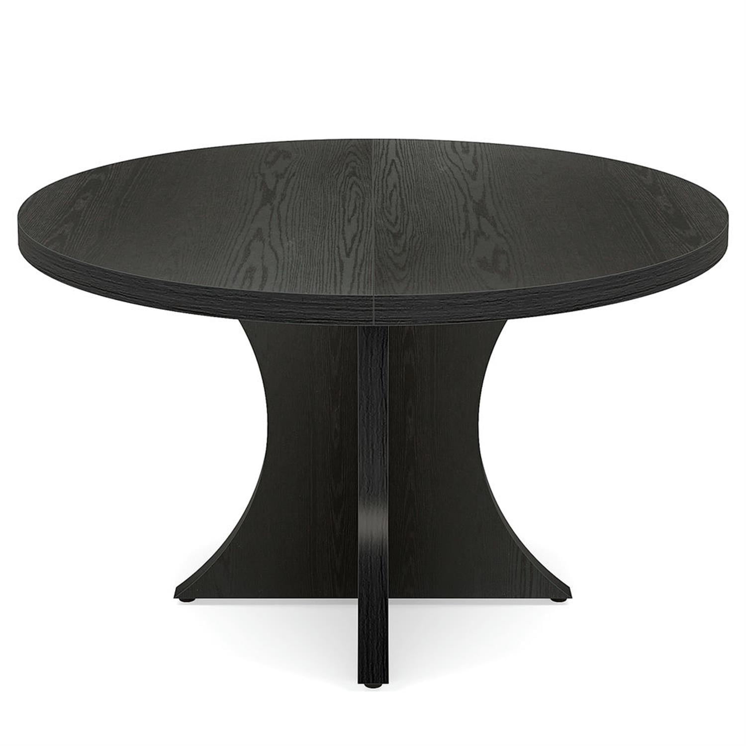 Demi Bonn 47" Modern Round Dining Table for 4-6 People, Farmhouse Kitchen Dinner Table for Dining Room, Home, Living Room Furniture, Black