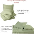 thumbnail image 2 of Sheetsnthings 7pc Brushed Microfiber Bedding Set -Queen Size- Solid Sage (Duvet Cover Set with Matching Bed Sheets), 2 of 2
