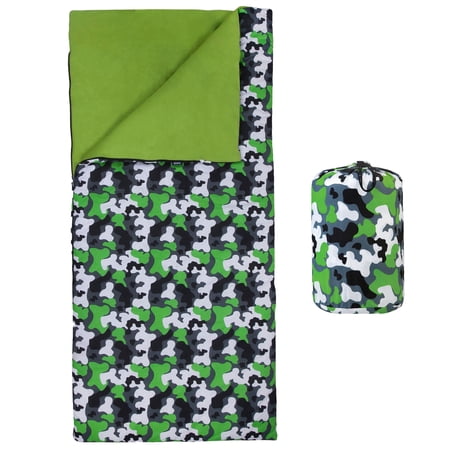 Wildkin Original Sleeping Bag Green Camo Slumber Bag