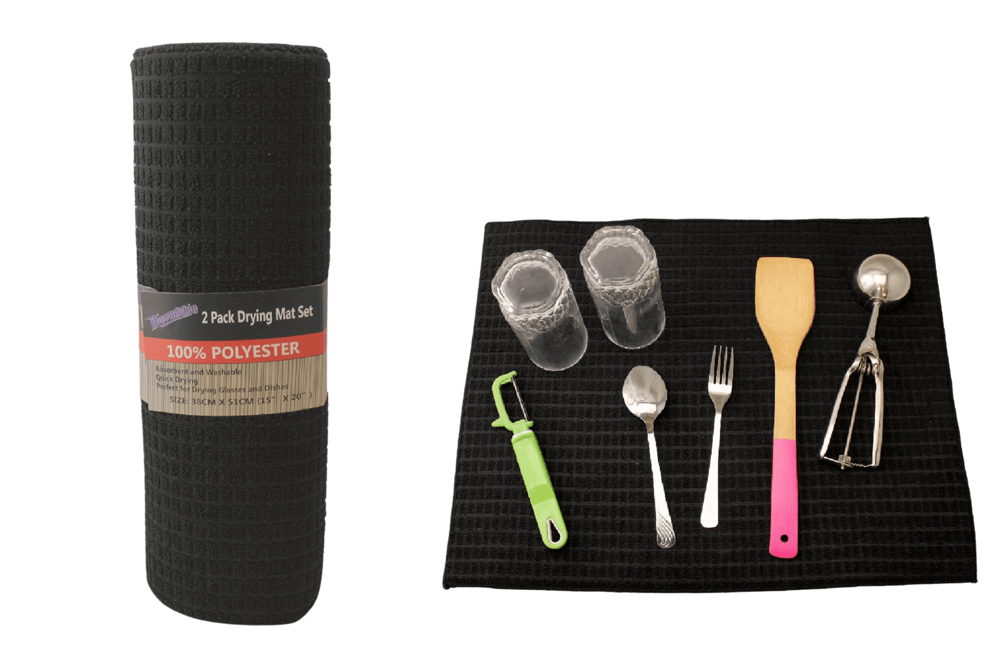 Dependable Industries inc. Essentials 2 Pack Microfiber Dish Drying Mat