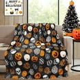 thumbnail image 2 of Halloween Pumpkin Blanket, Halloween Blankets and Throws, Halloween Fleece Throw Blanket, Halloween Throws Gifts for Kids Women Men, Black, 50" x 60", 2 of 6