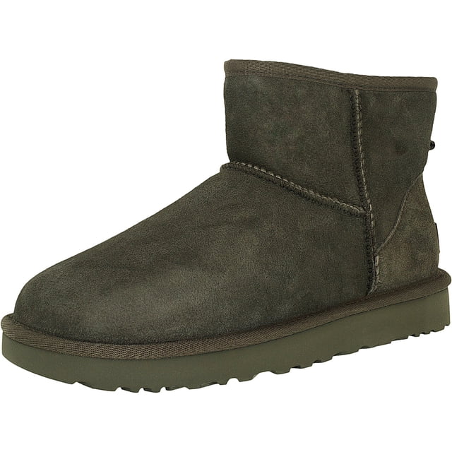 Ugg Women's Classic Mini II Leather Grey Ankle-High Suede Boot - 5 M