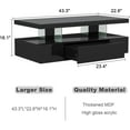 thumbnail image 2 of ChooChoo Modern LED Coffee Table, High Glossy Center Table with Drawer, Black Coffee Table with Storage for Living Room, Bedroom, 2 of 8