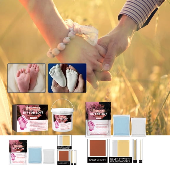 Hand Casting Kit DIY Couple Keepsake Set - 3D Hand Foot Plaster Replica , Gold & Silver , Tools - Personalized Family Souvenir, Gift, Home Decor - 100g Each