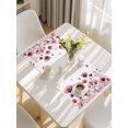 thumbnail image 5 of Watercolor Flowers Placemats Set of 4, Spring Pink Ink Floral Botanical Placemats for Dining Table, Place Mats for Kitchen Tabletop, Waterproof Wipeable Dining Table Mats Set, 5 of 9