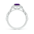 thumbnail image 2 of ANGARA Natural 1.6 Ct. Amethyst with Diamond Side Stones Ring in 14K White Gold for Women (Ring Size: 3), 2 of 9