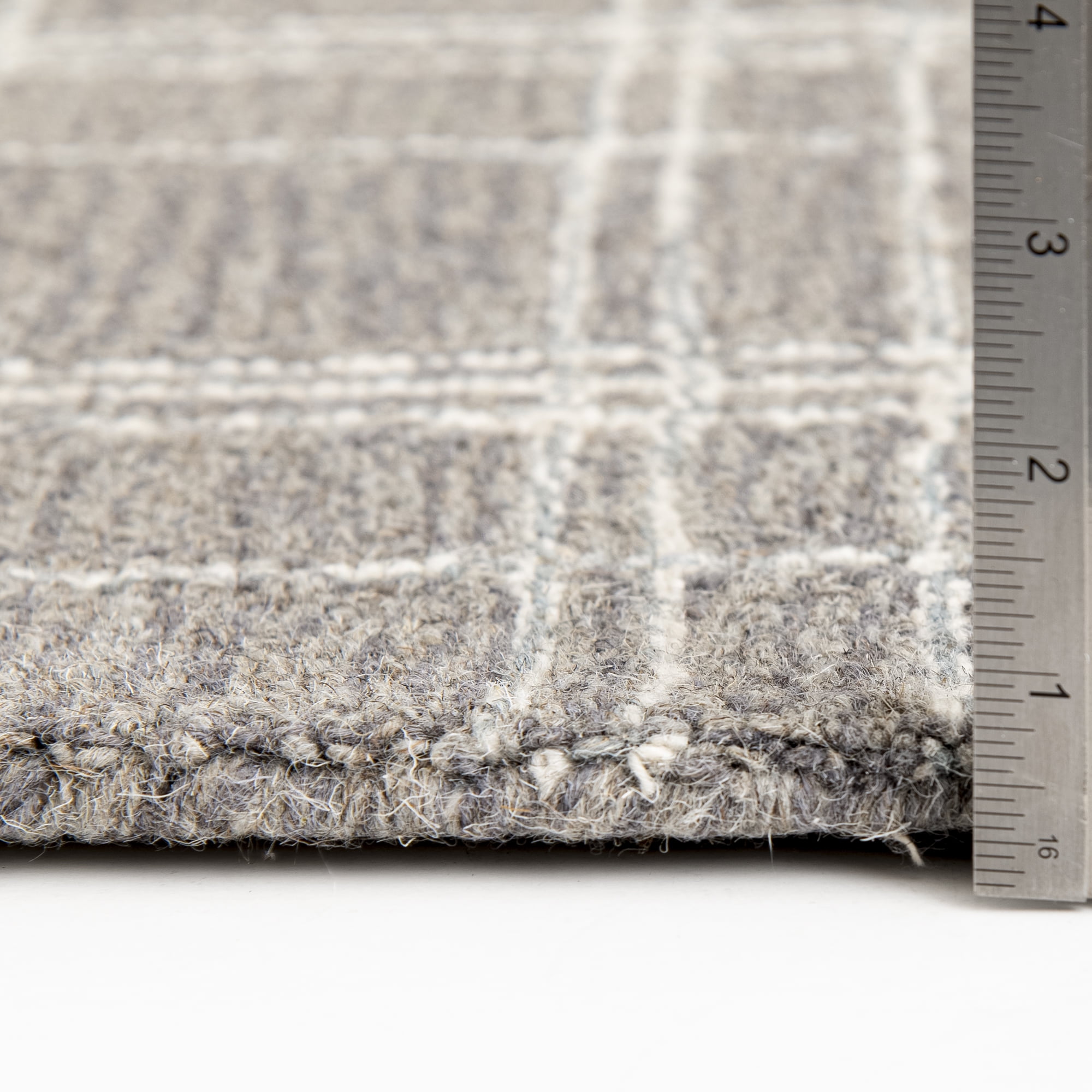 Better Homes & Gardens Grey Plaid Wool Indoor Area Rug, 5x7