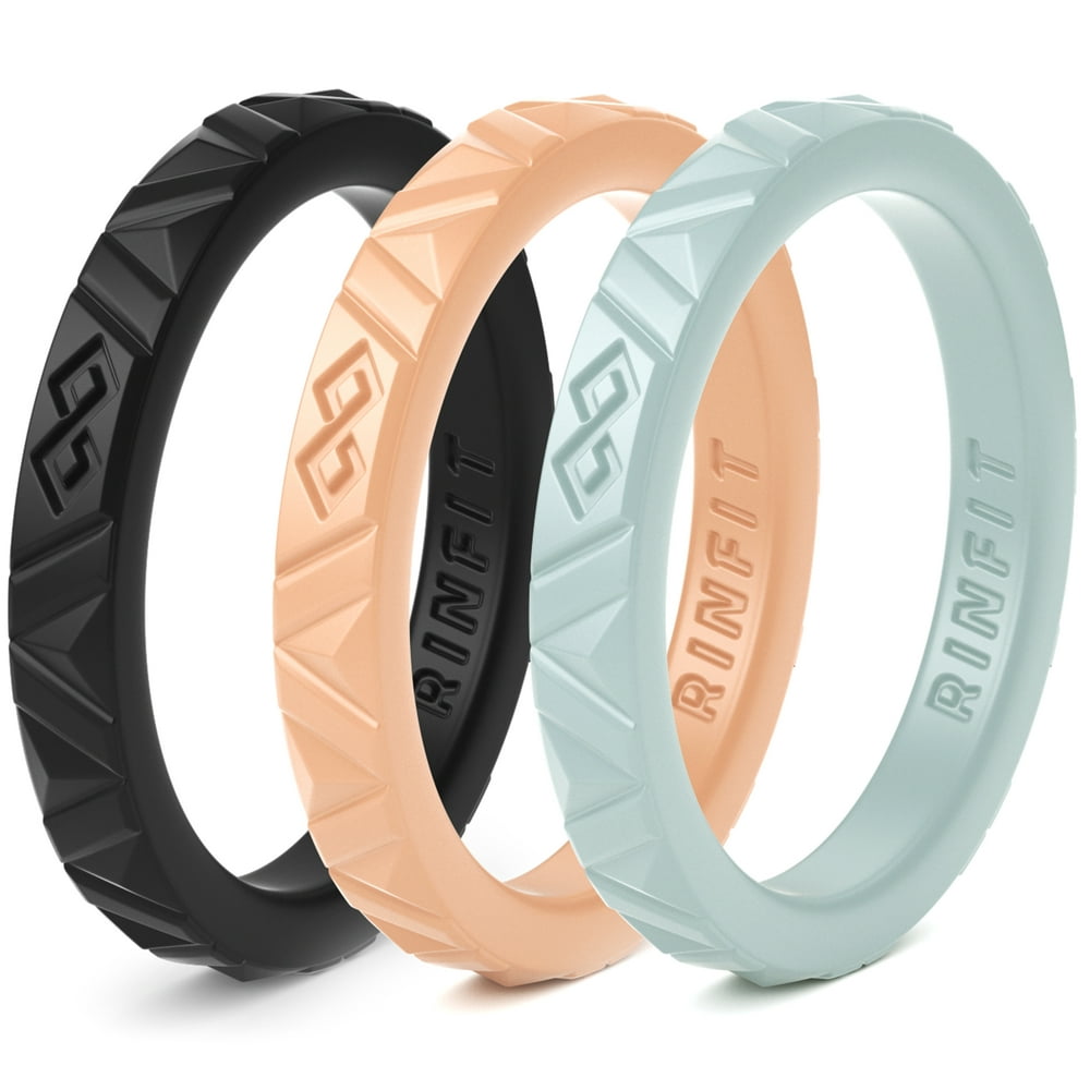 Rinfit Stackable Silicone Rings Thin rubber Wedding