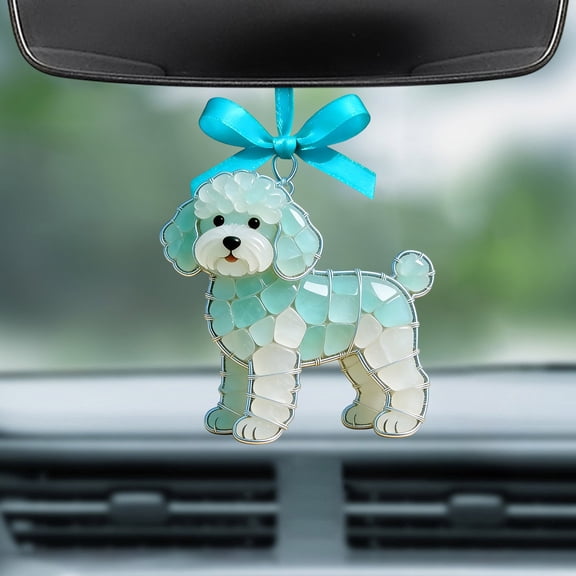 karymi Handcrafted Sea Glass Dog Ornament Inspired by Pomeranian Husky Alaskan Breed Artisan Home Wall Decor Gift for Pet Lovers Party Favors Family Gifts