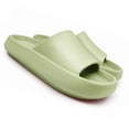 thumbnail image 2 of Zapatillas de baño para mujer, para interior y exterior, sencillas, modernas, suaves, de EVA, para ducha en casa, tallas 38 a 39, para pies de 9,8 pulgadas de largo, color verde, 2 of 12