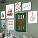 thumbnail image 3 of Póster de decoración de bola de árbol de Navidad, pintura en lienzo de acebo esmerilado, furgoneta de invierno, impresiones de copo de nieve, imagen decorativa para habitación del hogar, 3 of 4