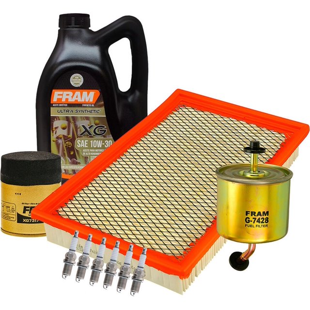 Kit De Afinación Con Aceite 10W30 Sintético, Bujías Platino, Filtro De Aire, Filtro Para Aceite Sintético Y Filtro De Combustible 10 Piezas Compatible con Mazda Mx-6 V6 2.5L DE 1993 A 1997