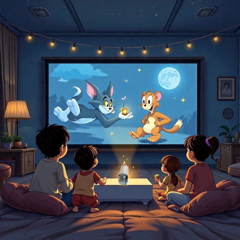 Mini Projector, with Wired Screen Sync 4K 1080P Portable Projector 180° Rotation. 17-130" Screen Video Projector. Compatible with Smartphones, Laptops, PC