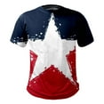 thumbnail image 4 of Men Summer Tops Mens Independence Day Holiday T Shirt Red White And Blue Flag Flag Retro Style Short Sleeved T Shirt Mens Western Men's Loose Fit Tees Men's Workout Shirts Short Sleeve Silver XL, 4 of 4