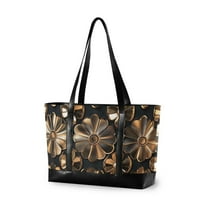 FORMRS Laptop Tote Bag for Women with 15.6" Computer Compartments Handbag, Metallic Flower