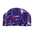 thumbnail image 6 of Unique Bargains 1 Pc Elasticity Word Pattern Swim Cap 5.91"x8.27" Blue, 6 of 6