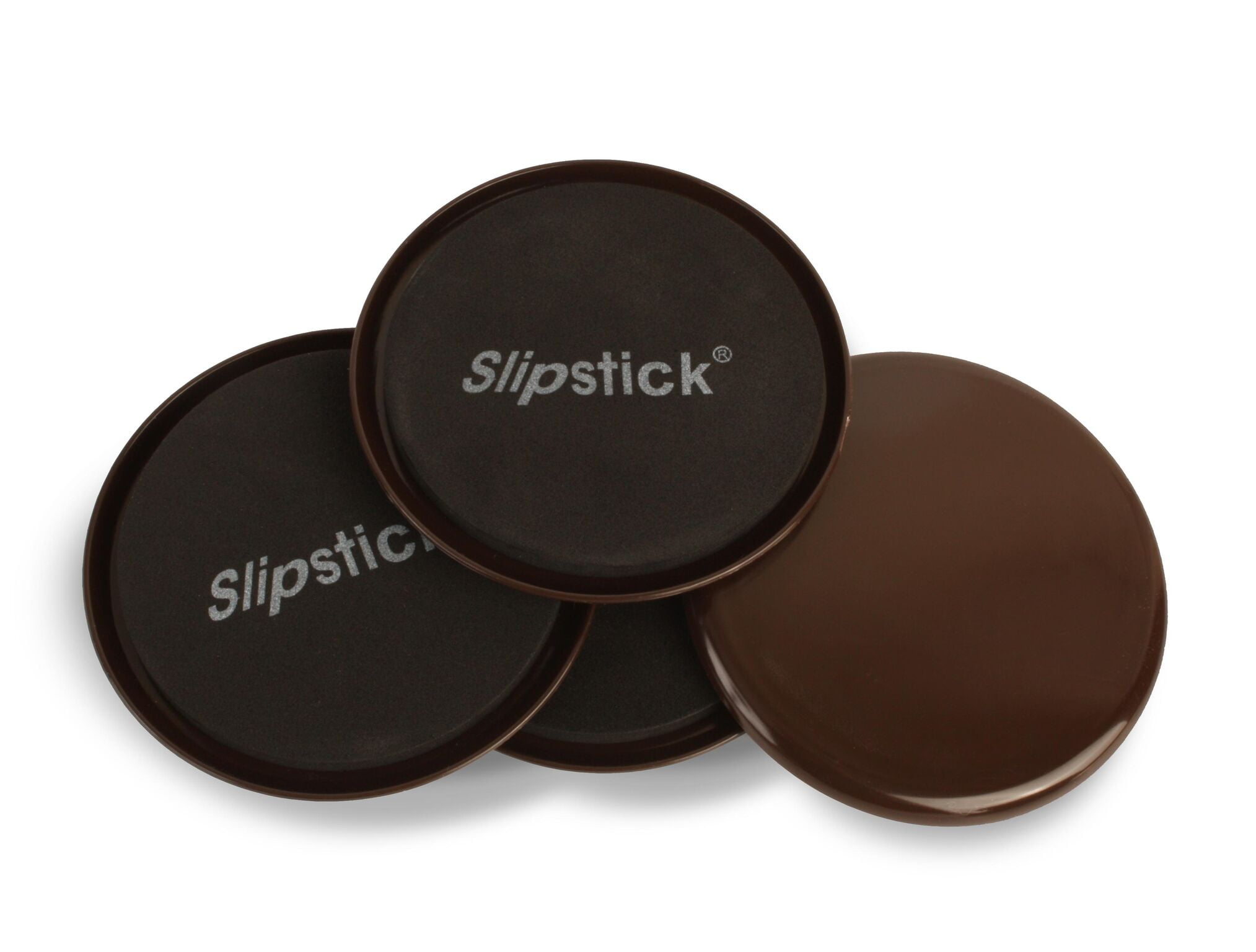 5 inch round Gorilla Grippers, Sliders, and Movers. Rubber grippers, Smooth Plastic Movers, Felt Sliders